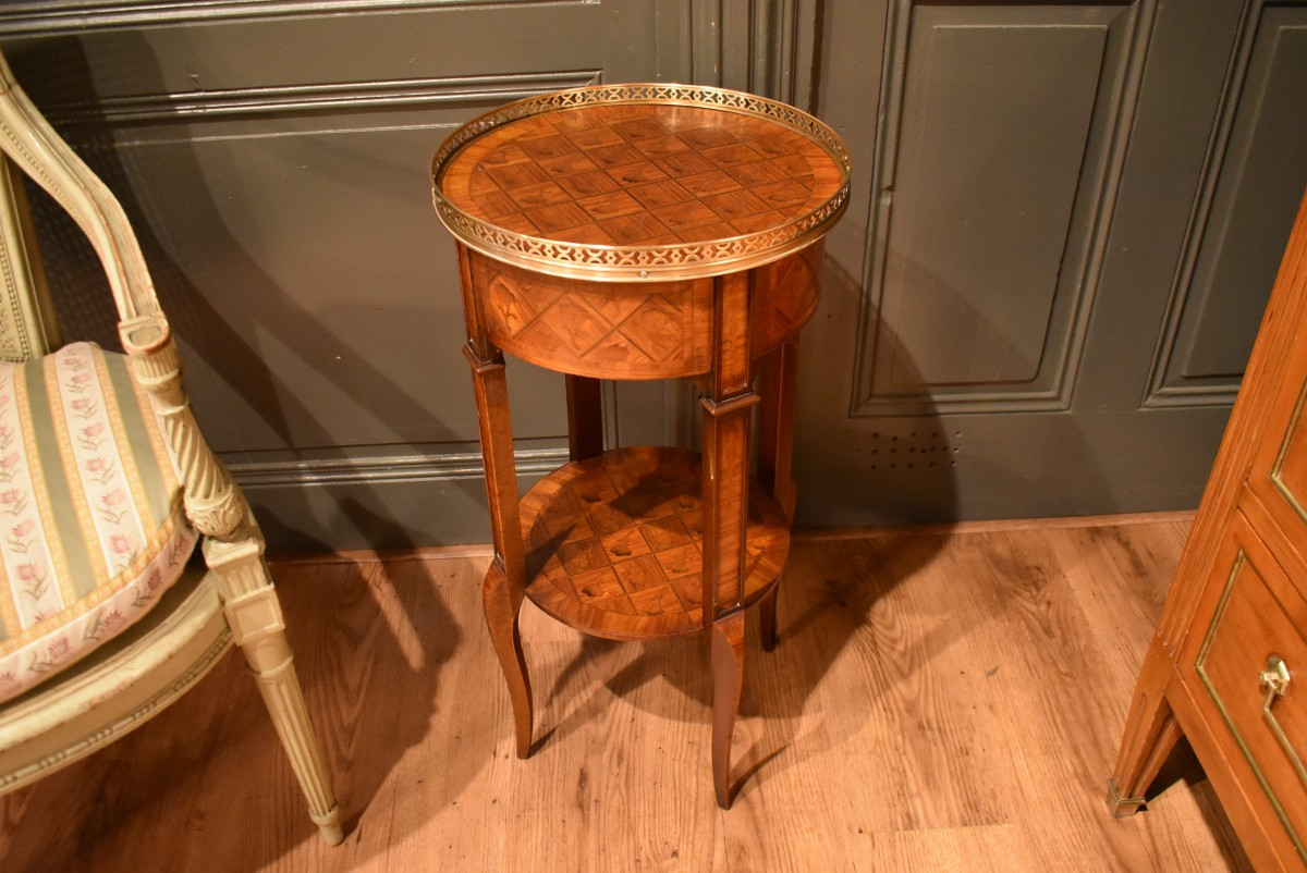 Petite table d'appoint en marqueterie-photo-7