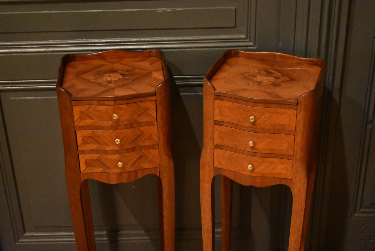 Pair Of Louis XV Small Bedside Tables-photo-2