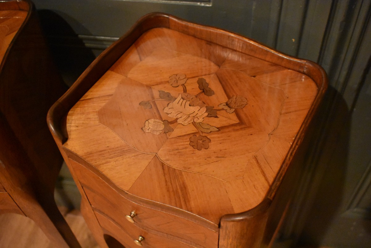 Pair Of Louis XV Small Bedside Tables-photo-4