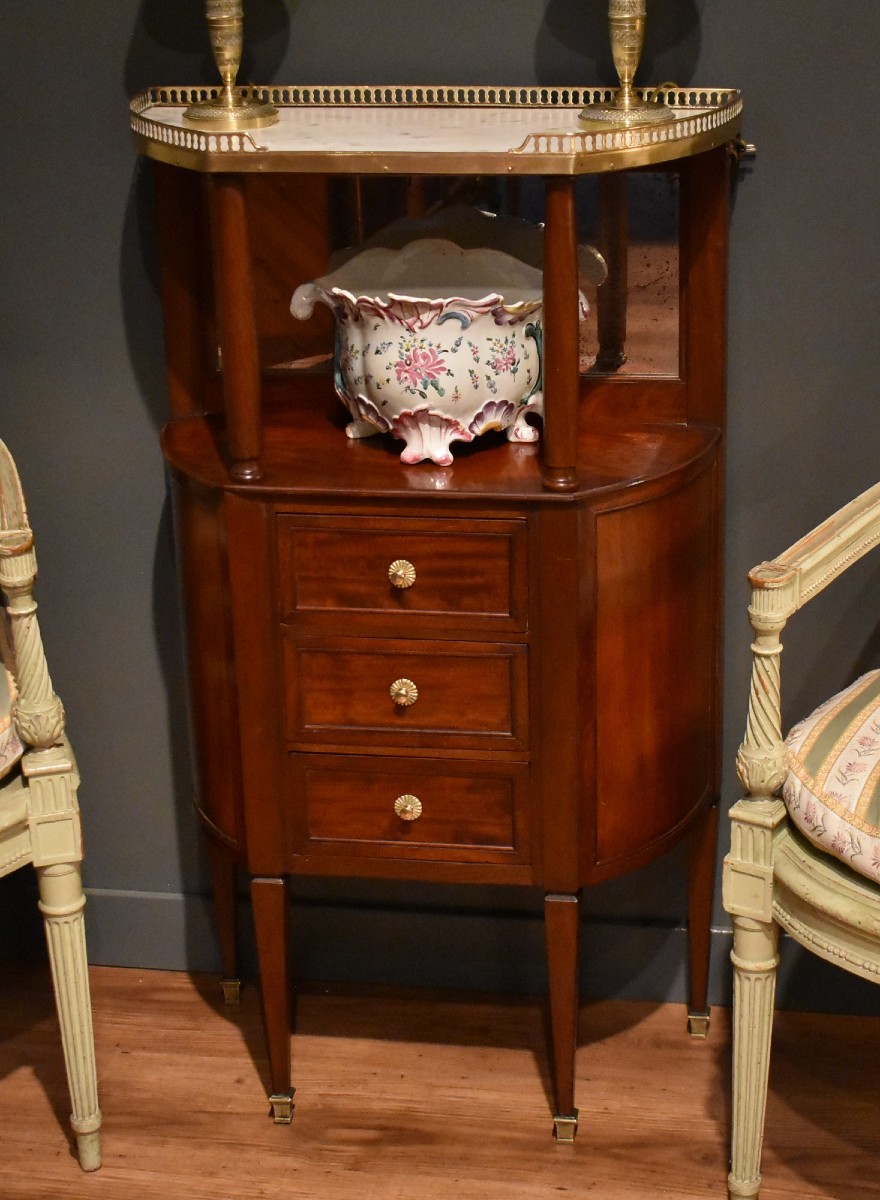 Petit meuble d'entre-deux en acajou de style Louis XVI-photo-2