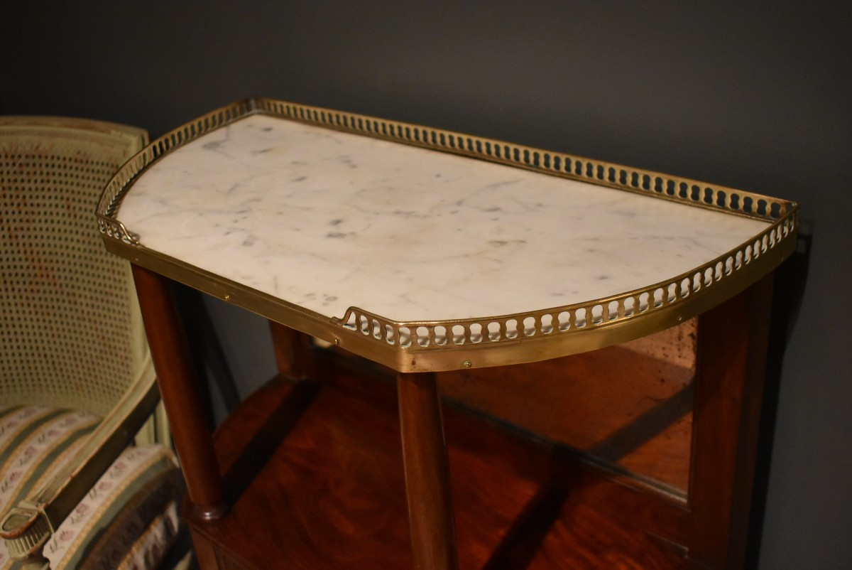 Petit meuble d'entre-deux en acajou de style Louis XVI-photo-2