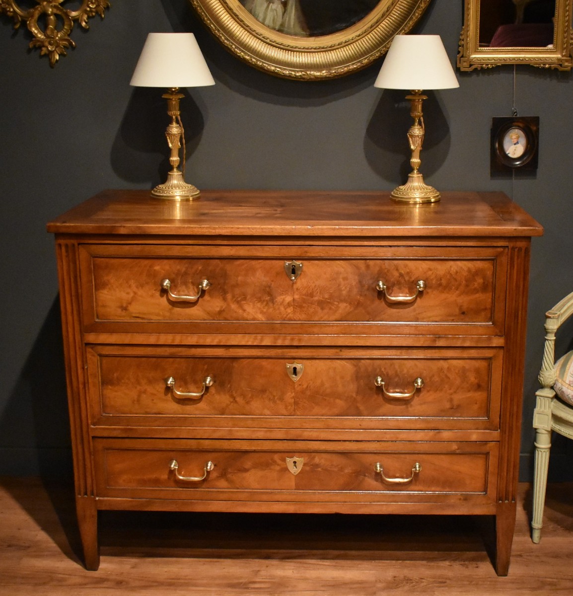 Louis XVI Style Walnut Chest Of Drawers-photo-2