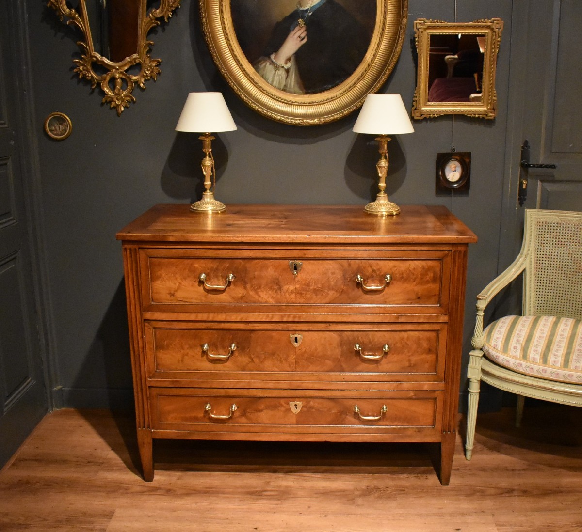 Louis XVI Style Walnut Chest Of Drawers