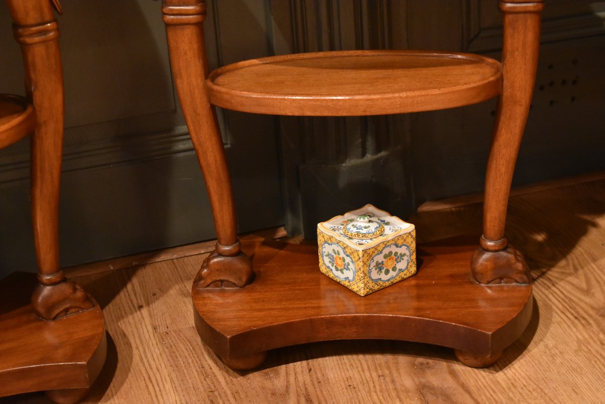 Pair Of Swan-neck Bedside Tables-photo-2