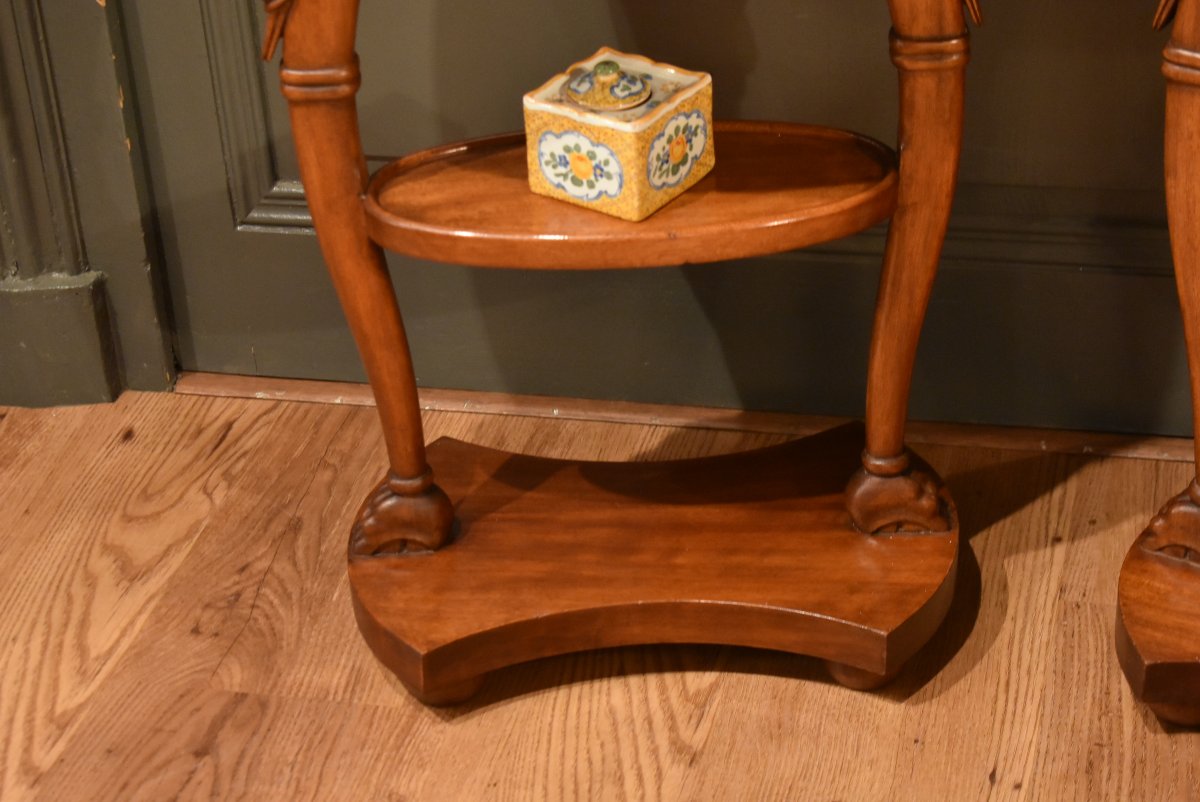 Pair Of Swan-neck Bedside Tables-photo-3