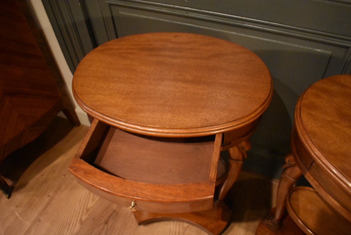 Pair Of Swan-neck Bedside Tables-photo-5