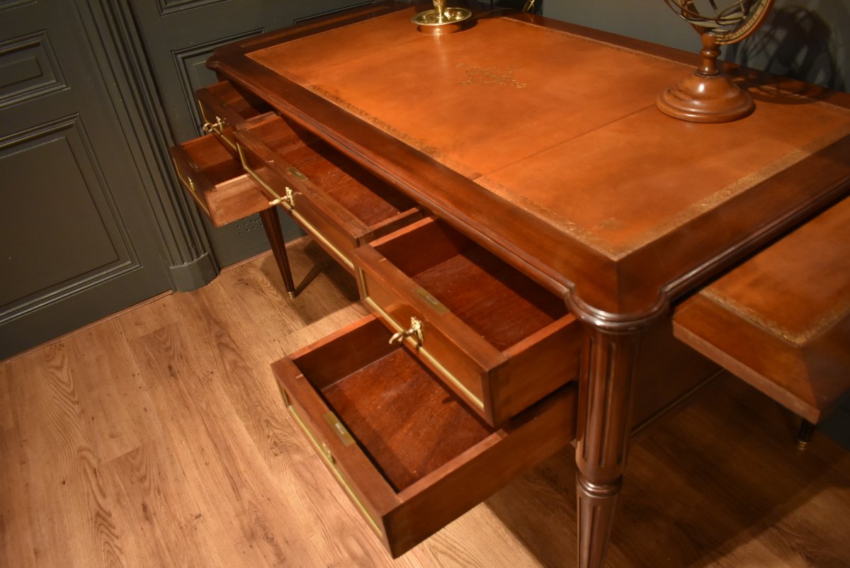 Grand bureau plat de style Louis XVI-photo-4