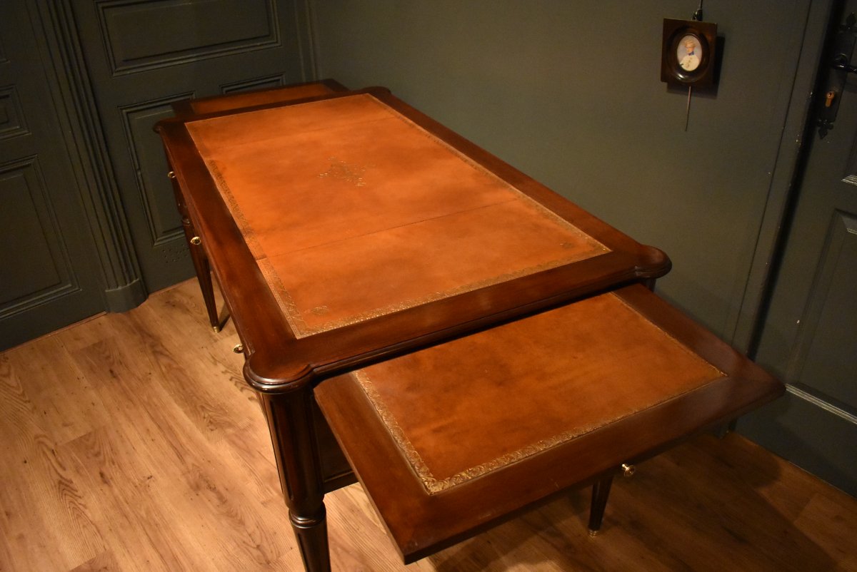 Grand bureau plat de style Louis XVI-photo-2