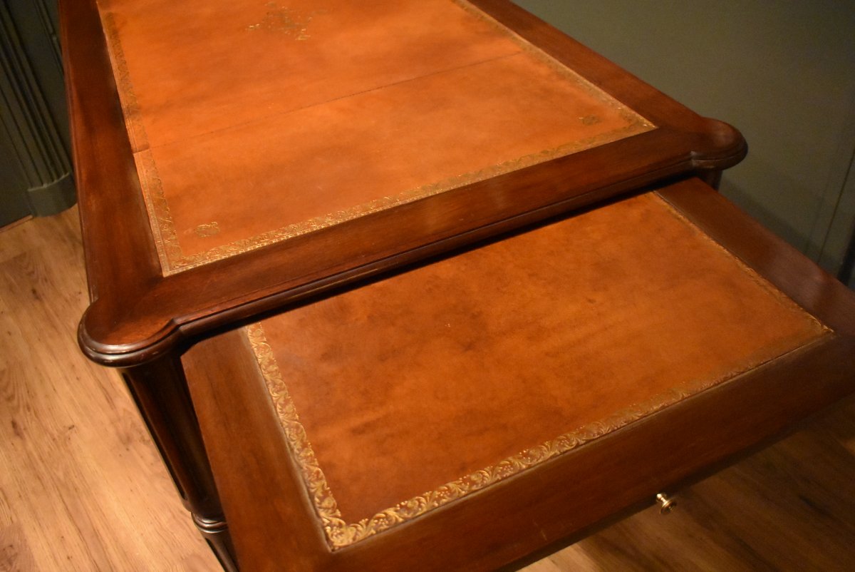 Grand bureau plat de style Louis XVI-photo-3