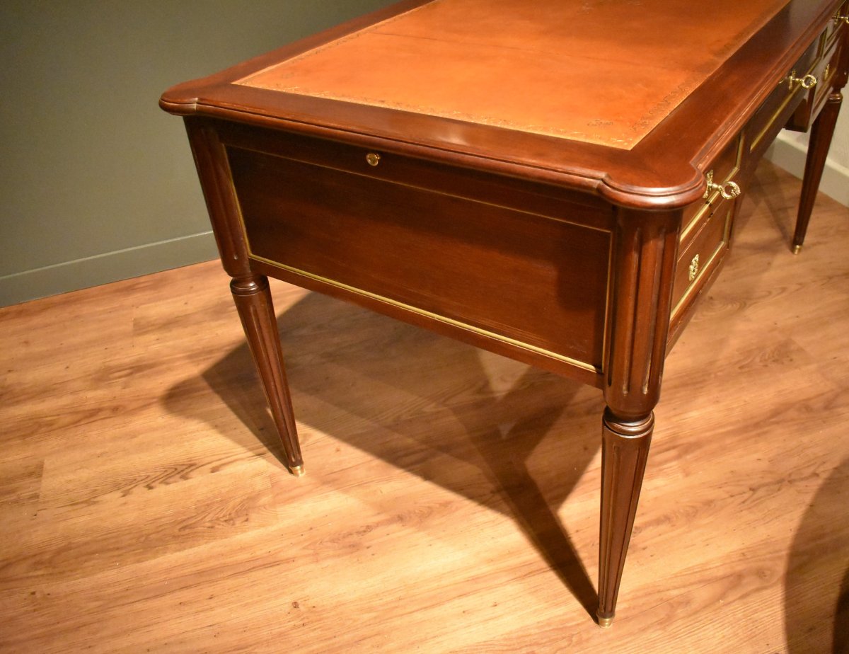 Grand bureau plat de style Louis XVI-photo-5