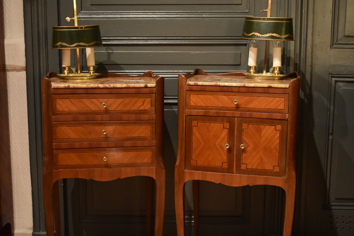 Pair Of Louis XV Style Bedside Tables-photo-3