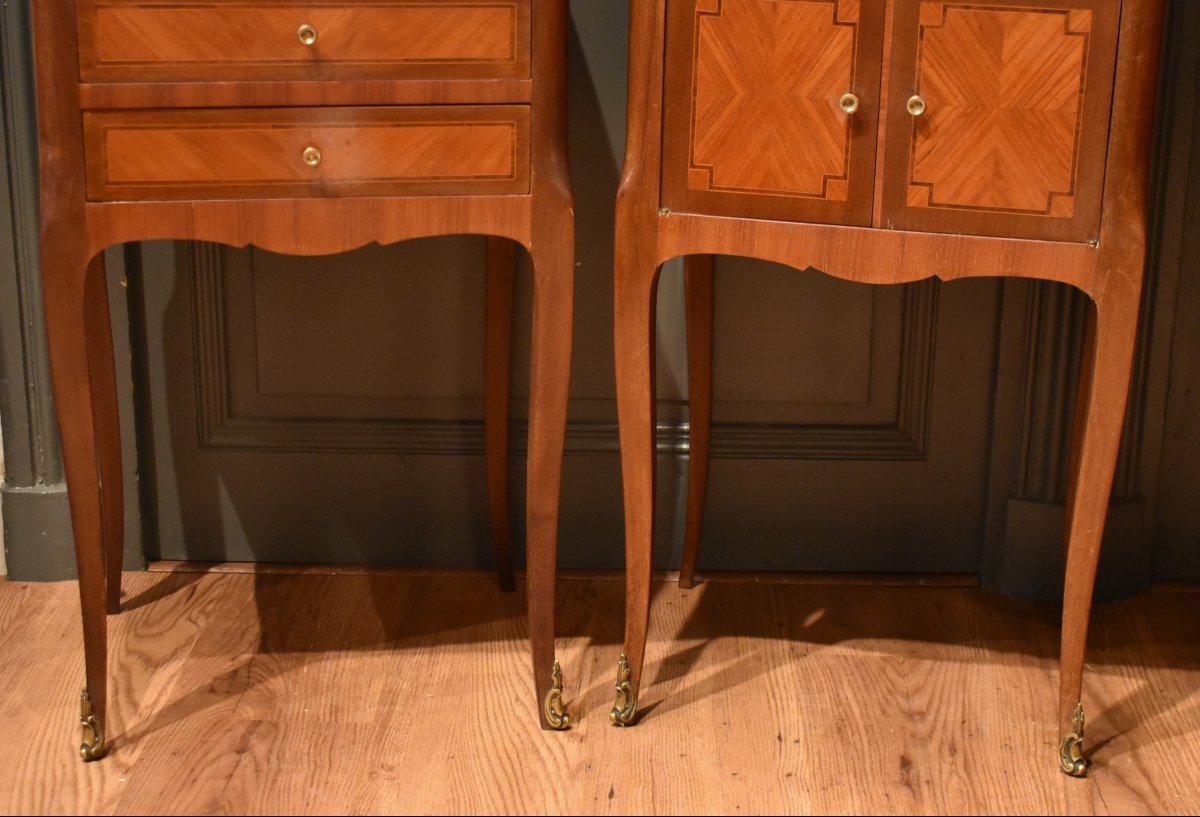 Pair Of Louis XV Style Bedside Tables-photo-4