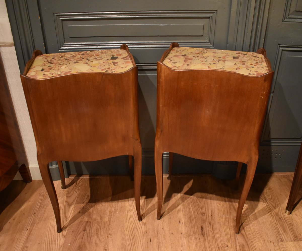 Pair Of Louis XV Style Bedside Tables-photo-7