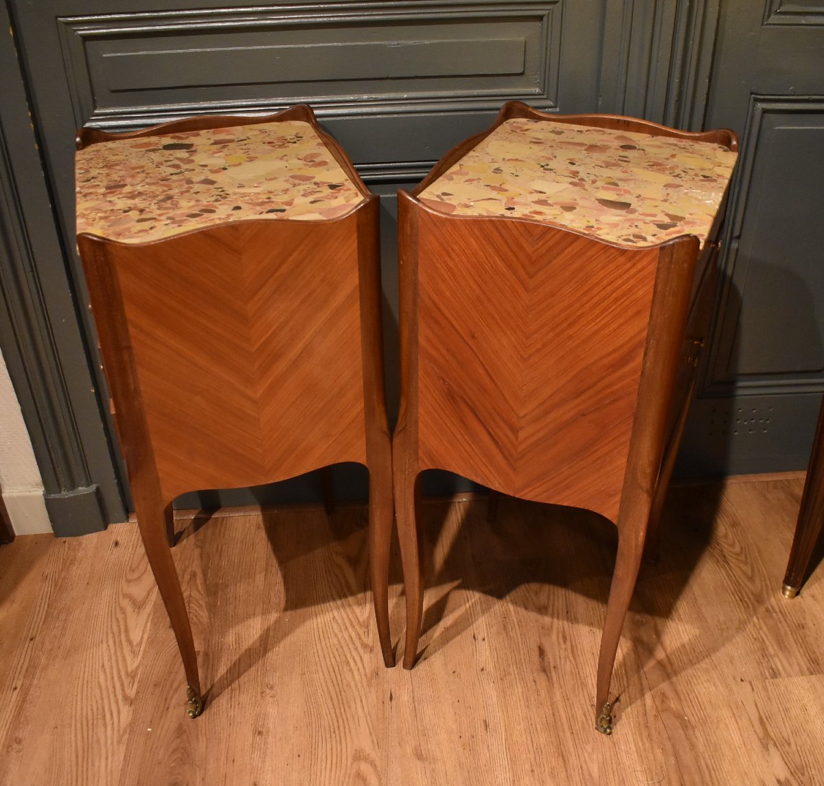 Pair Of Louis XV Style Bedside Tables-photo-8