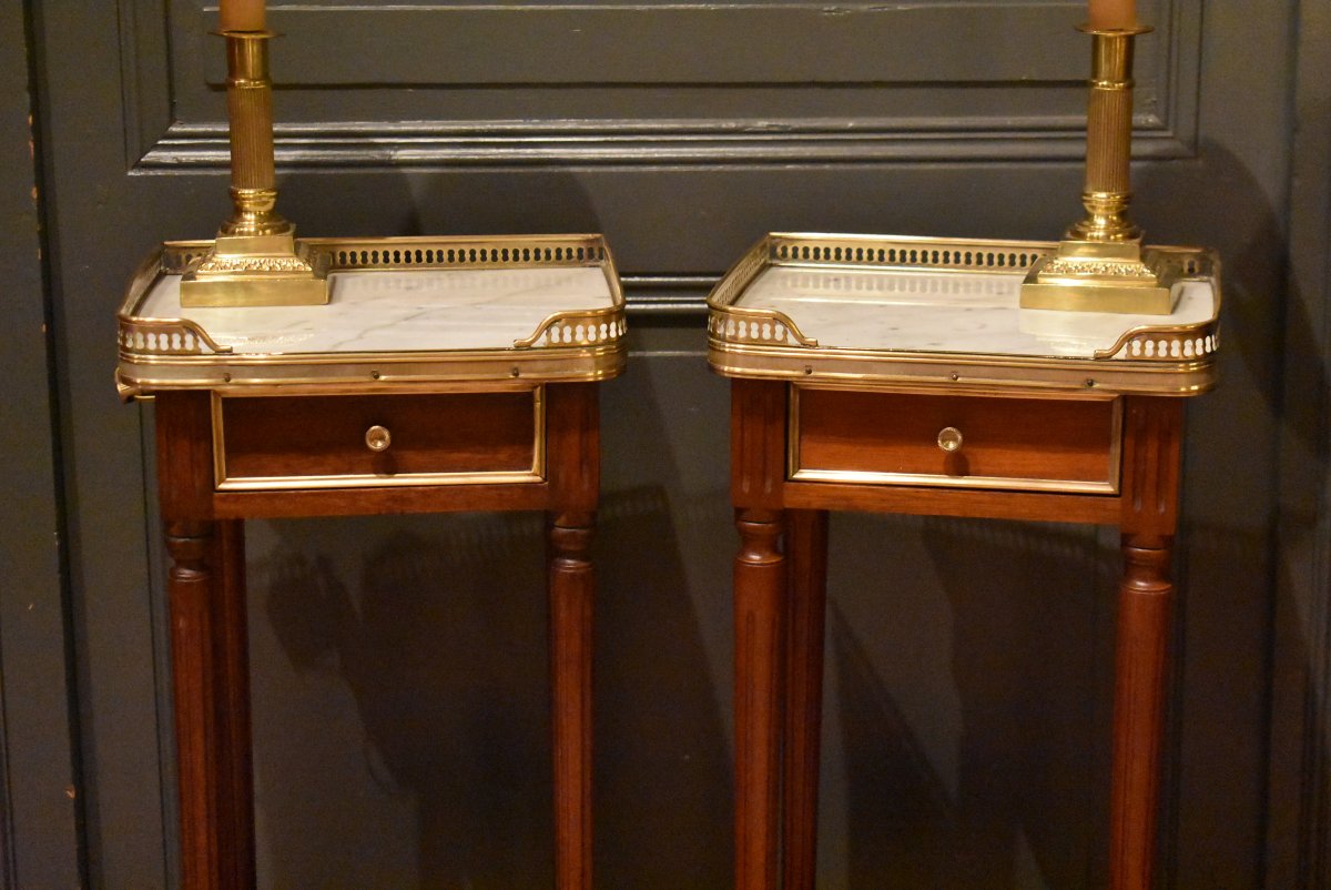 Paire de petits chevets de style Louis XVI-photo-3