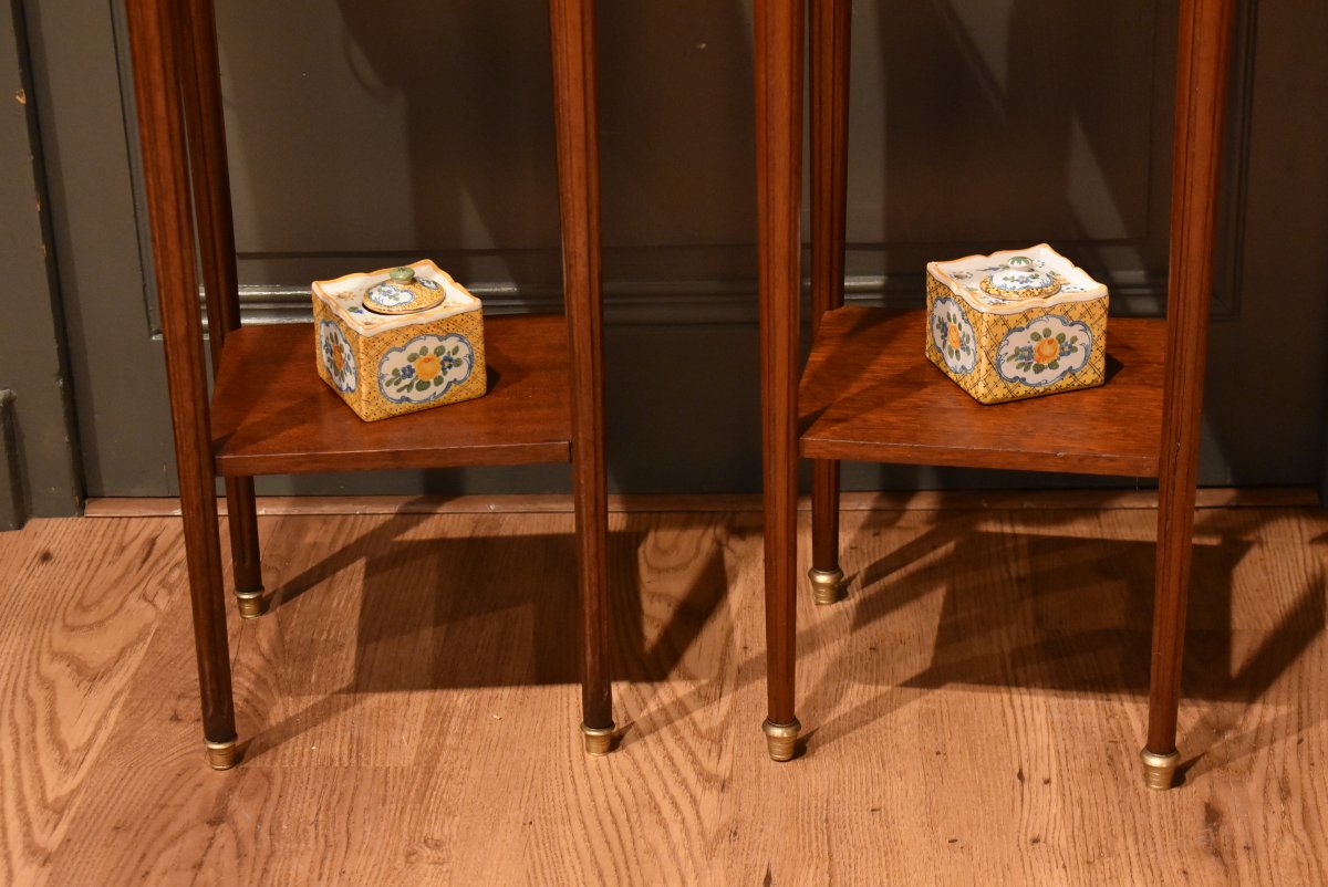 Paire de petits chevets de style Louis XVI-photo-4