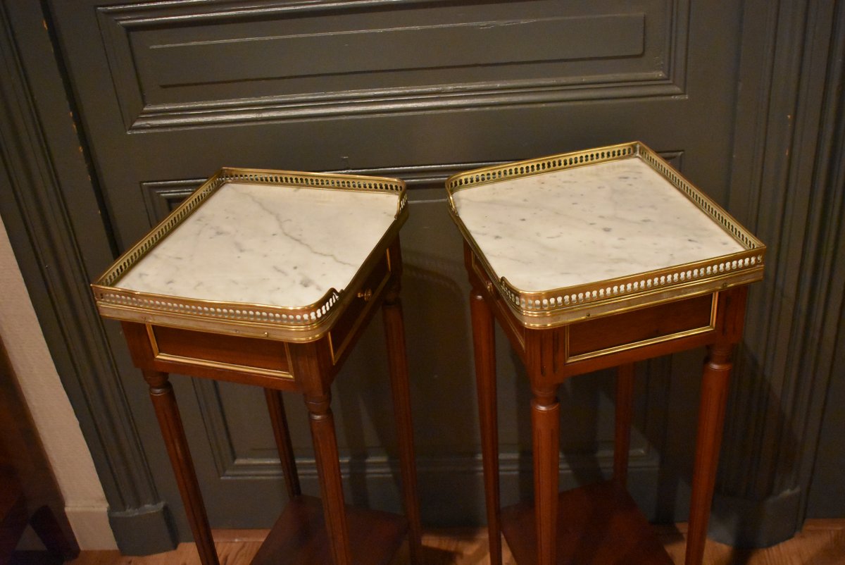 Paire de petits chevets de style Louis XVI-photo-4