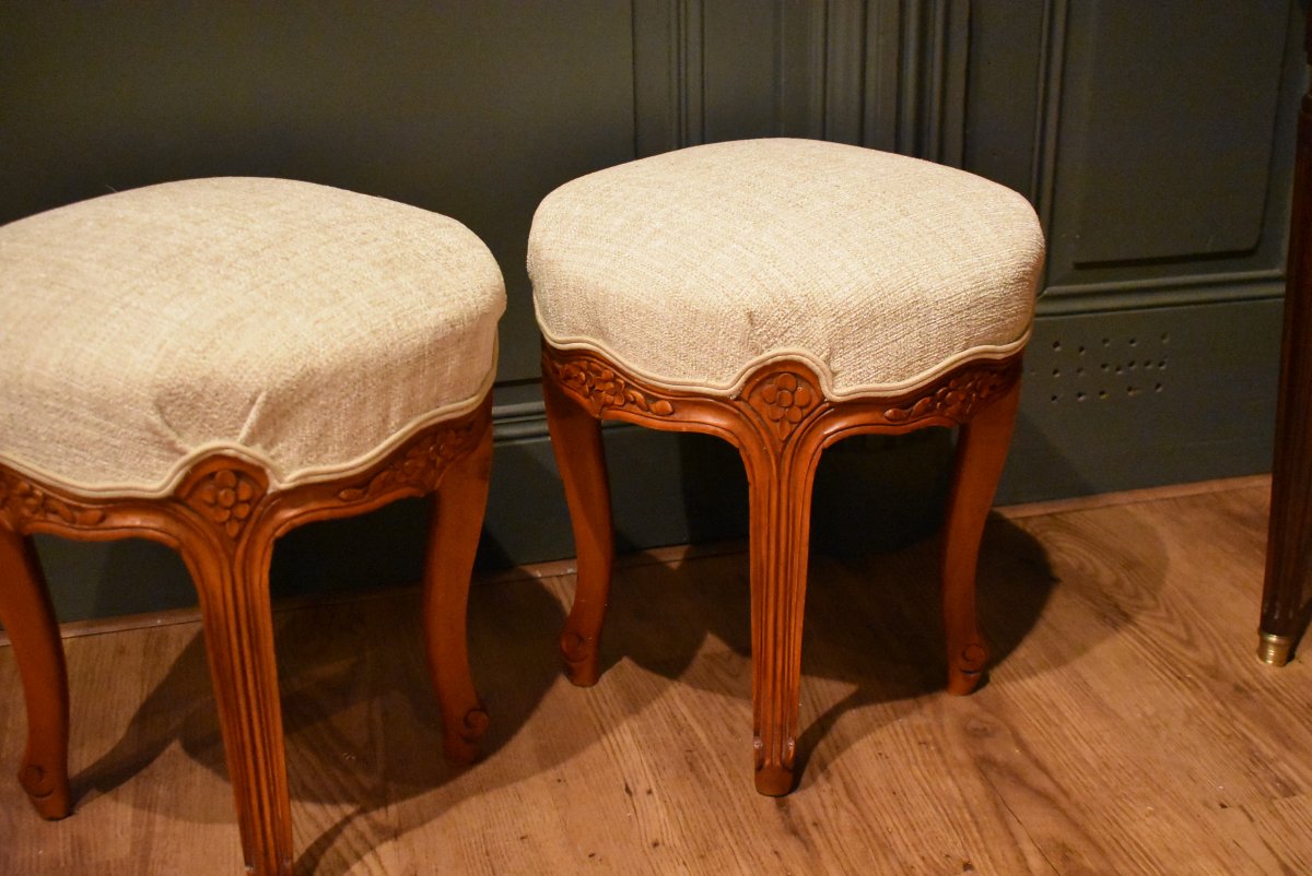 Paire de petits tabourets de style Louis XV-photo-4