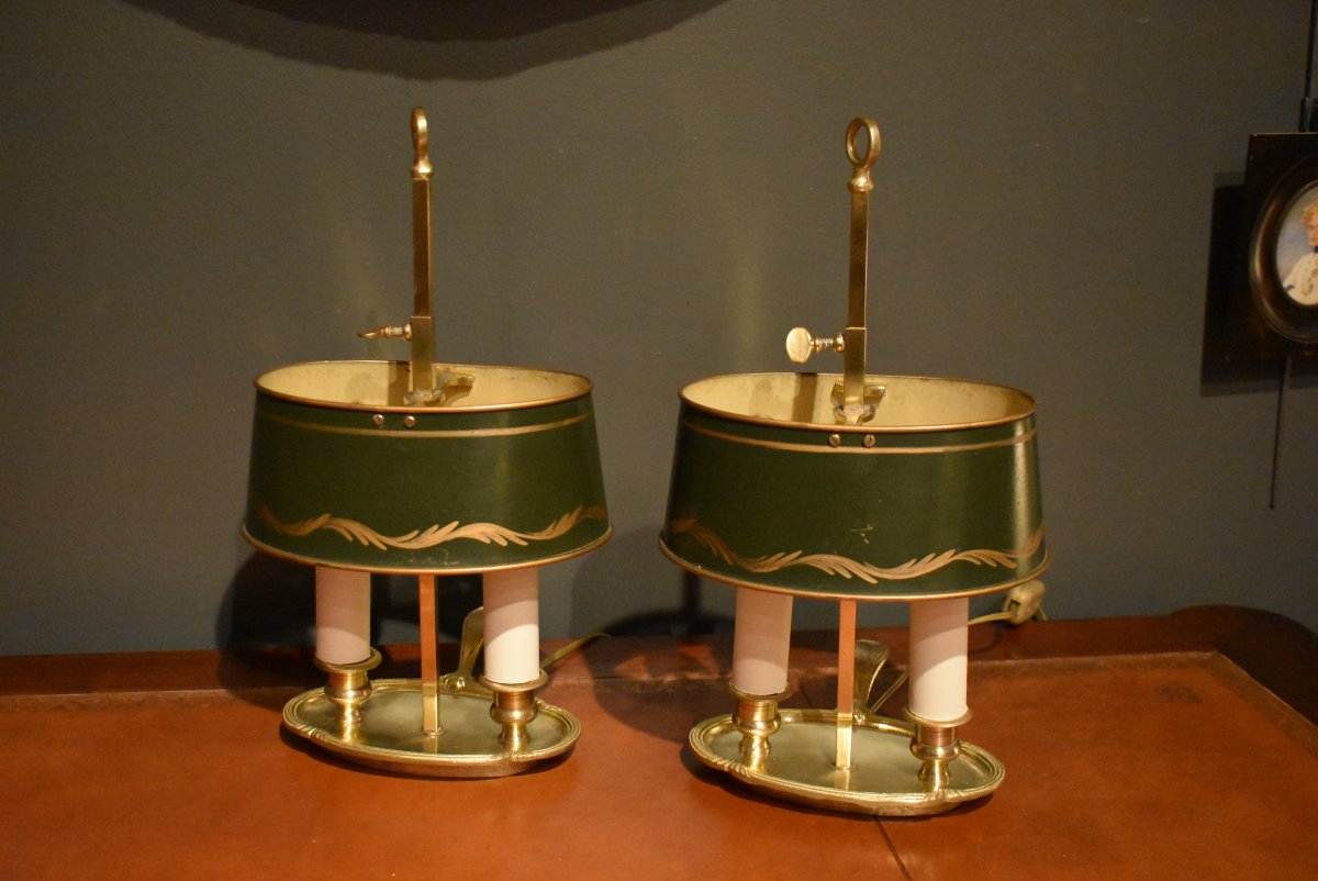 Pair Of Small Bouillotte Lamp-photo-1