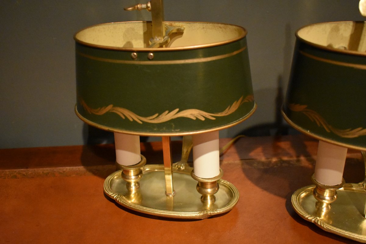 Pair Of Small Bouillotte Lamp-photo-4