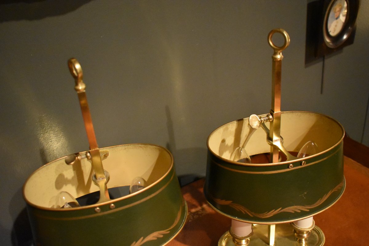 Pair Of Small Bouillotte Lamp-photo-5