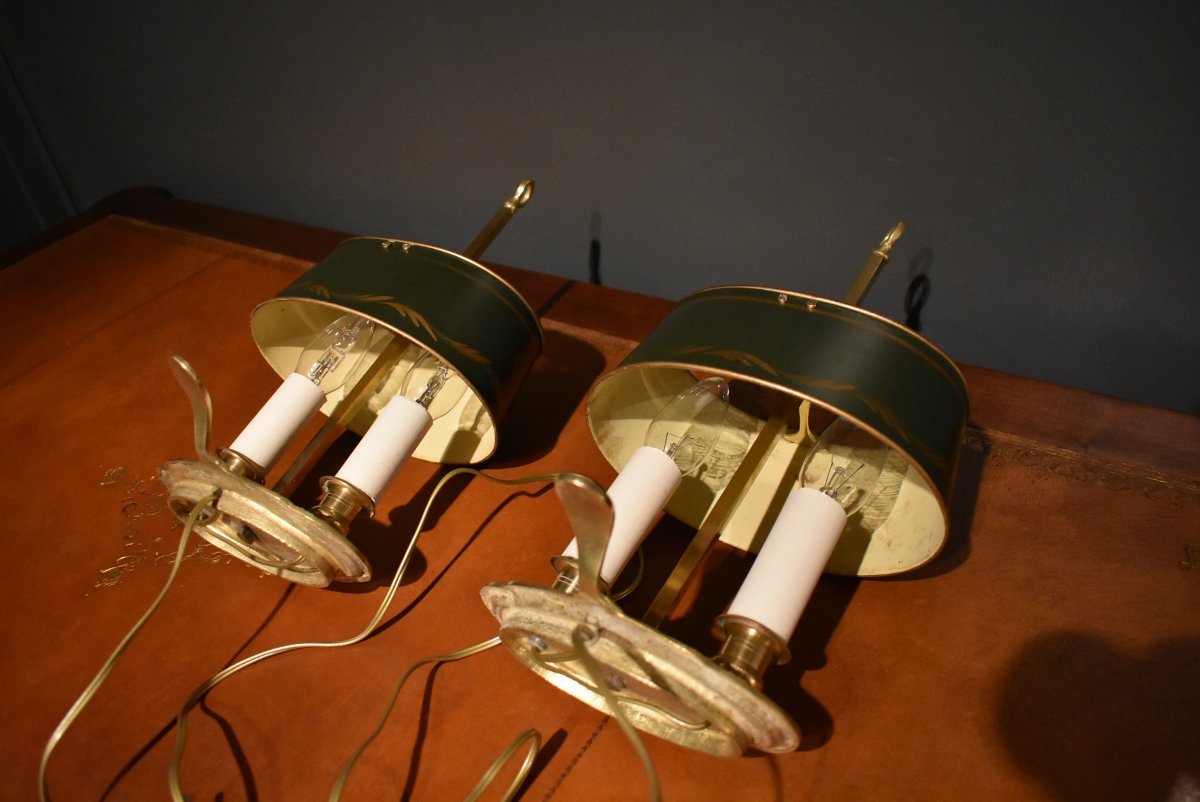 Pair Of Small Bouillotte Lamp-photo-7
