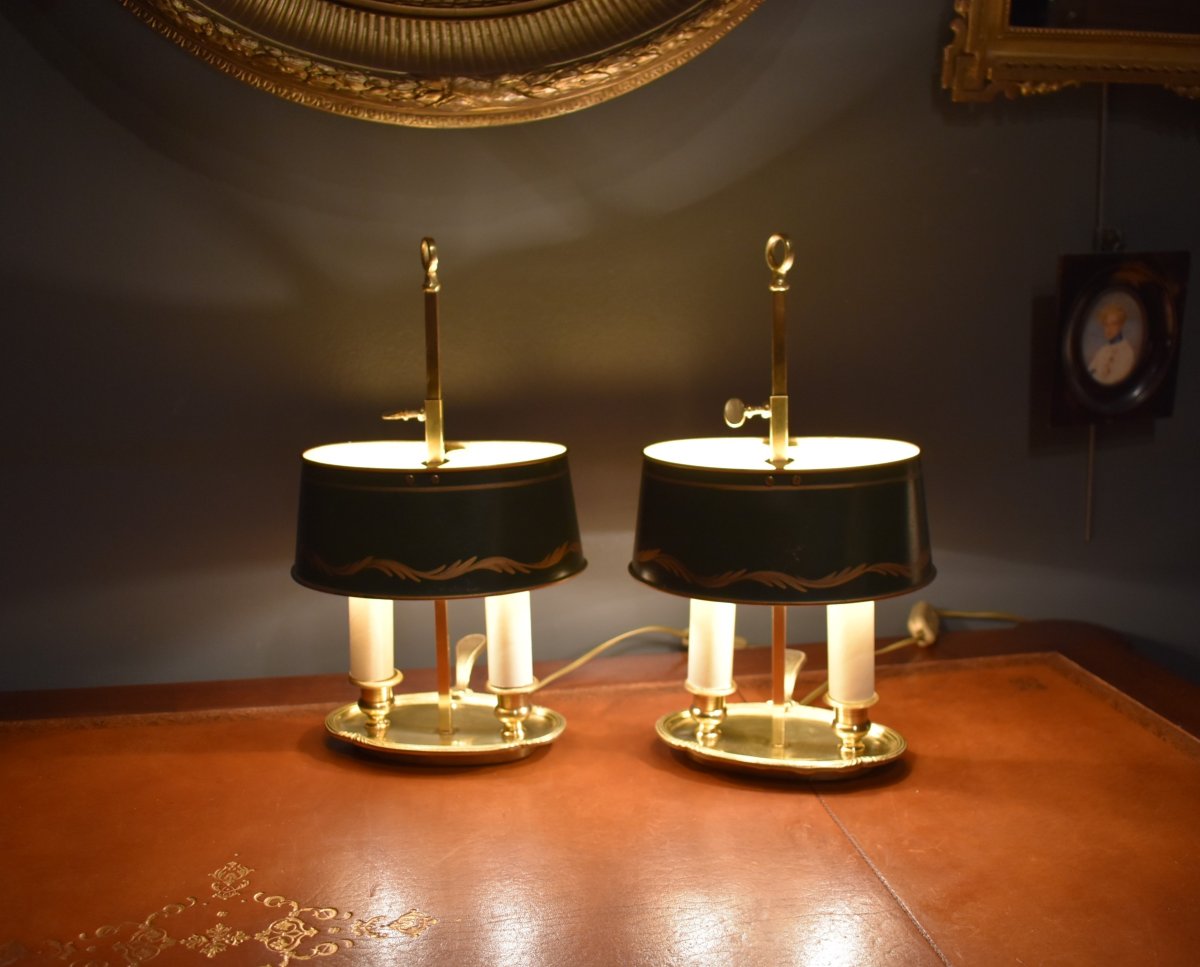 Pair Of Small Bouillotte Lamp