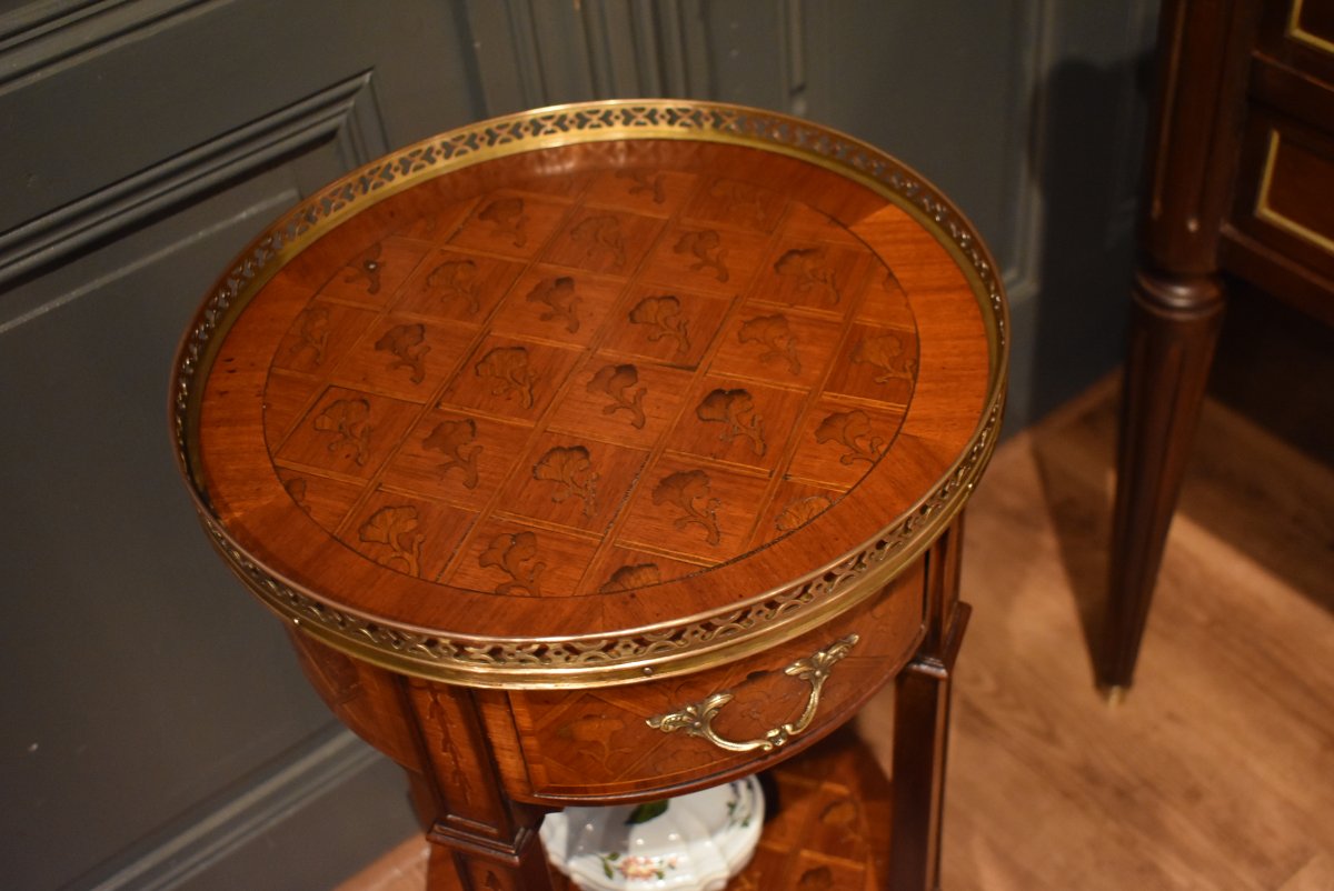 Small Side Table With Marquetry-photo-1