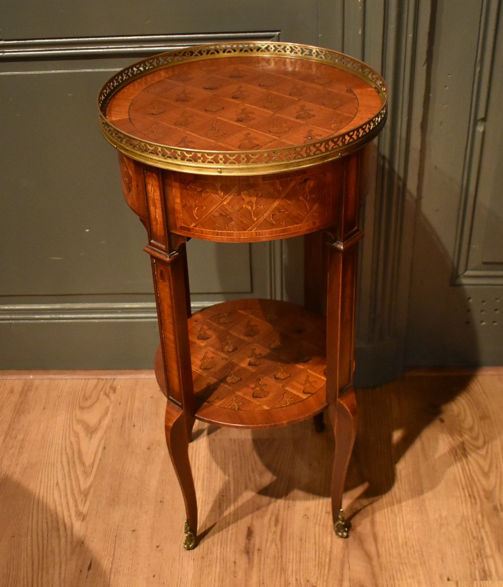 Small Side Table With Marquetry-photo-6