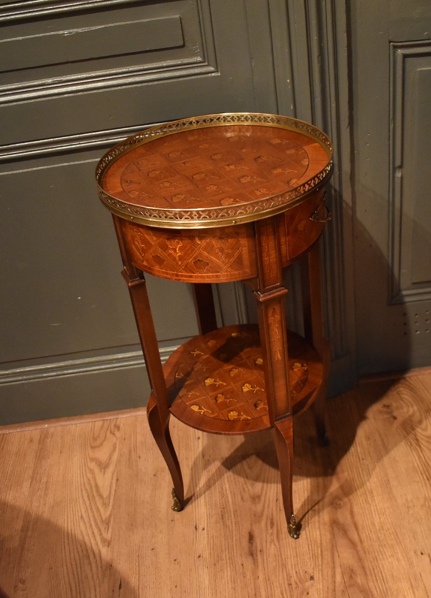 Small Side Table With Marquetry-photo-7