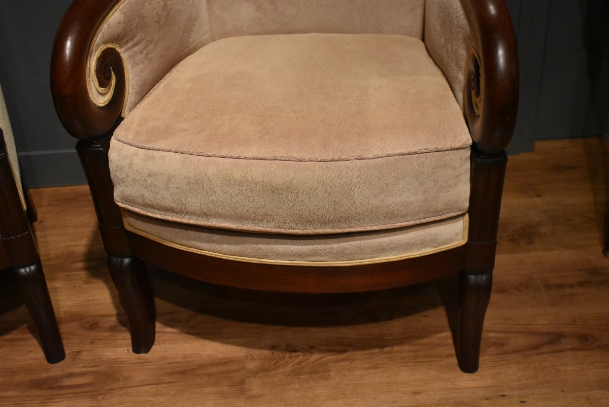 Pair Of Antique Wingback Chairs Restoration-photo-3