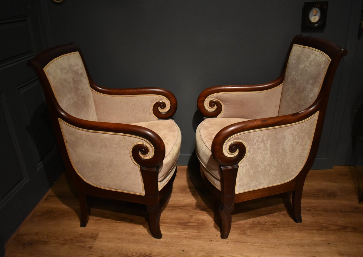 Pair Of Antique Wingback Chairs Restoration-photo-3