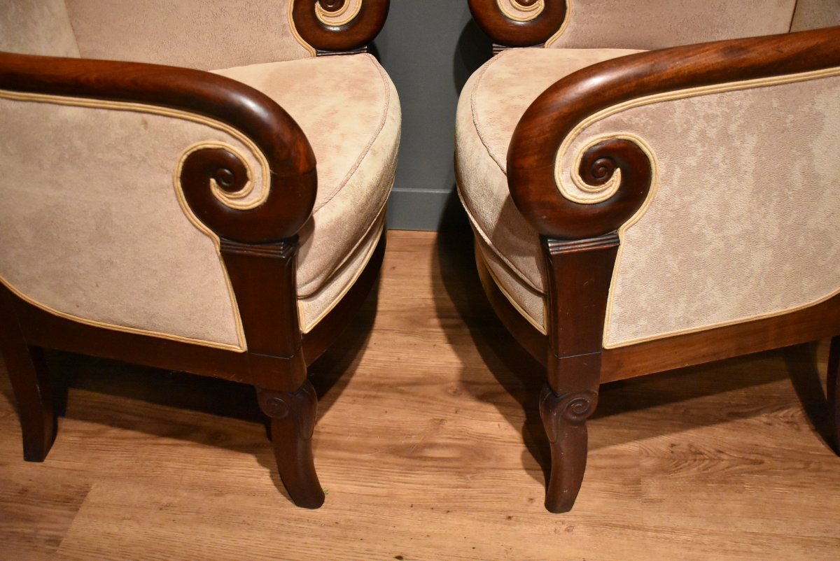 Pair Of Antique Wingback Chairs Restoration-photo-4