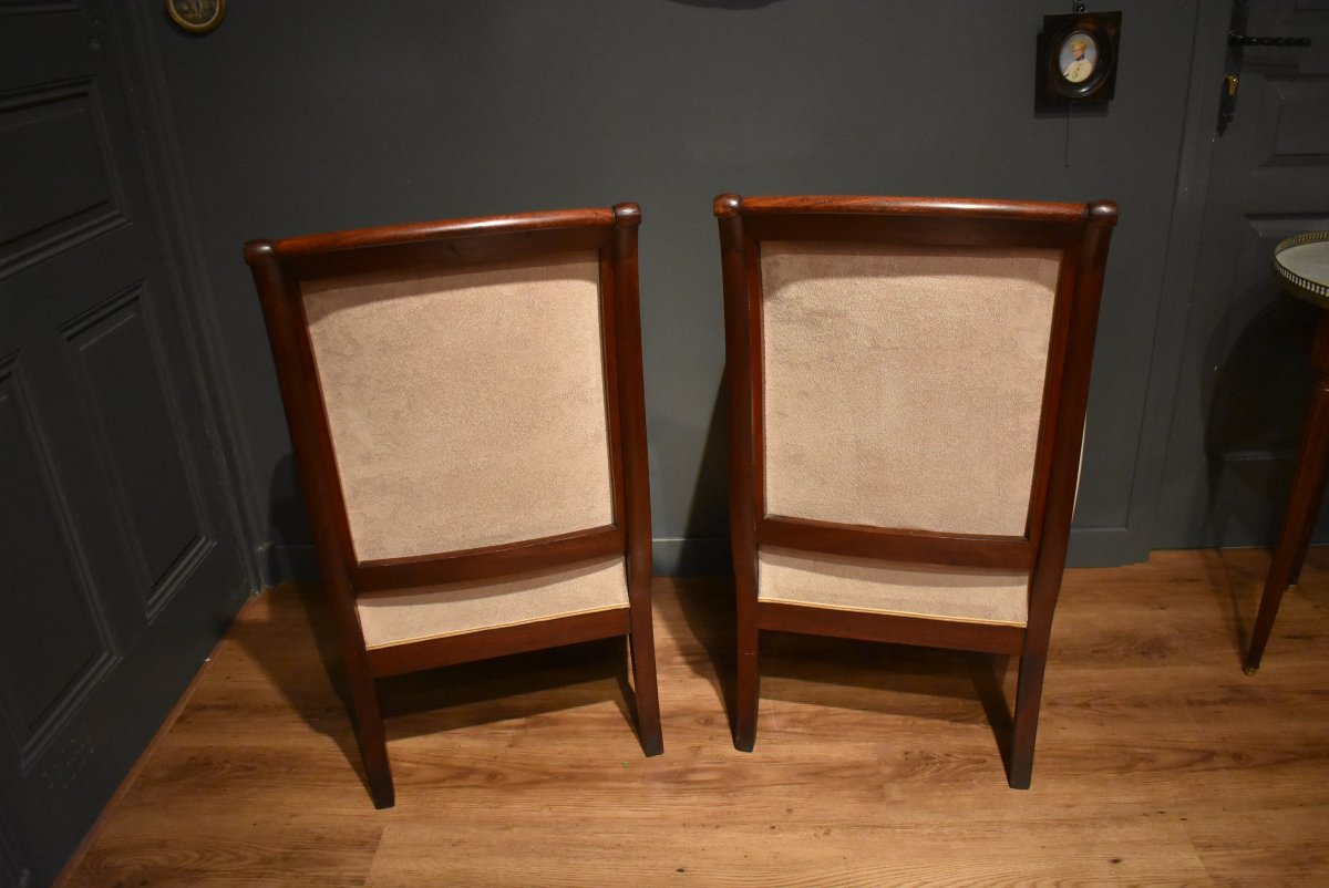 Pair Of Antique Wingback Chairs Restoration-photo-5