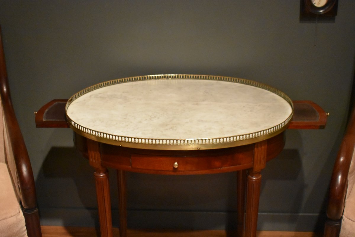 Table bouillotte ovale de style Louis XVI-photo-4