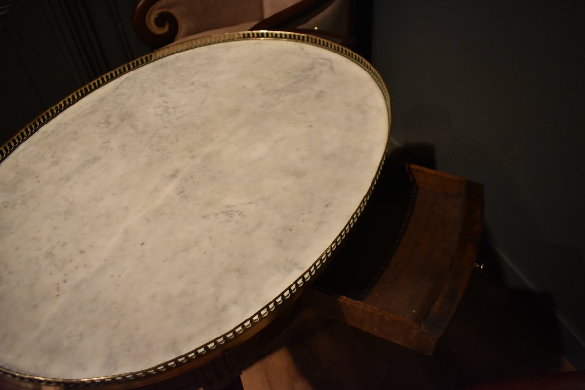 Table bouillotte ovale de style Louis XVI-photo-4