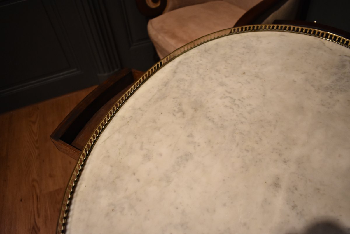 Table bouillotte ovale de style Louis XVI-photo-5