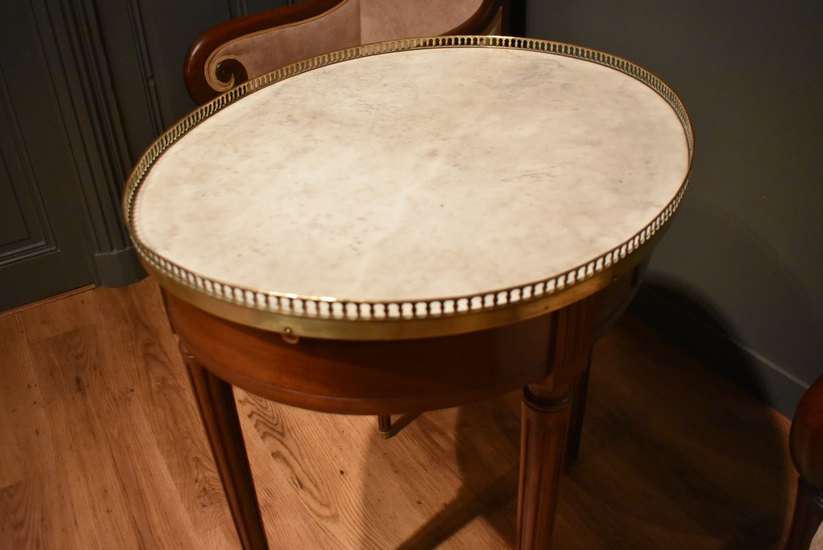 Table bouillotte ovale de style Louis XVI-photo-6