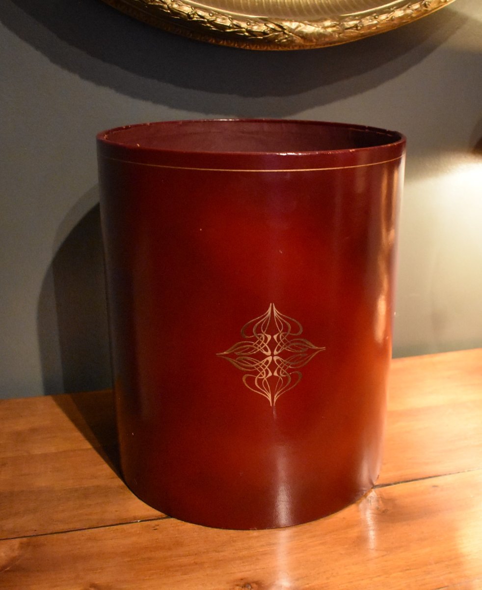 Red Leather Basket-photo-2