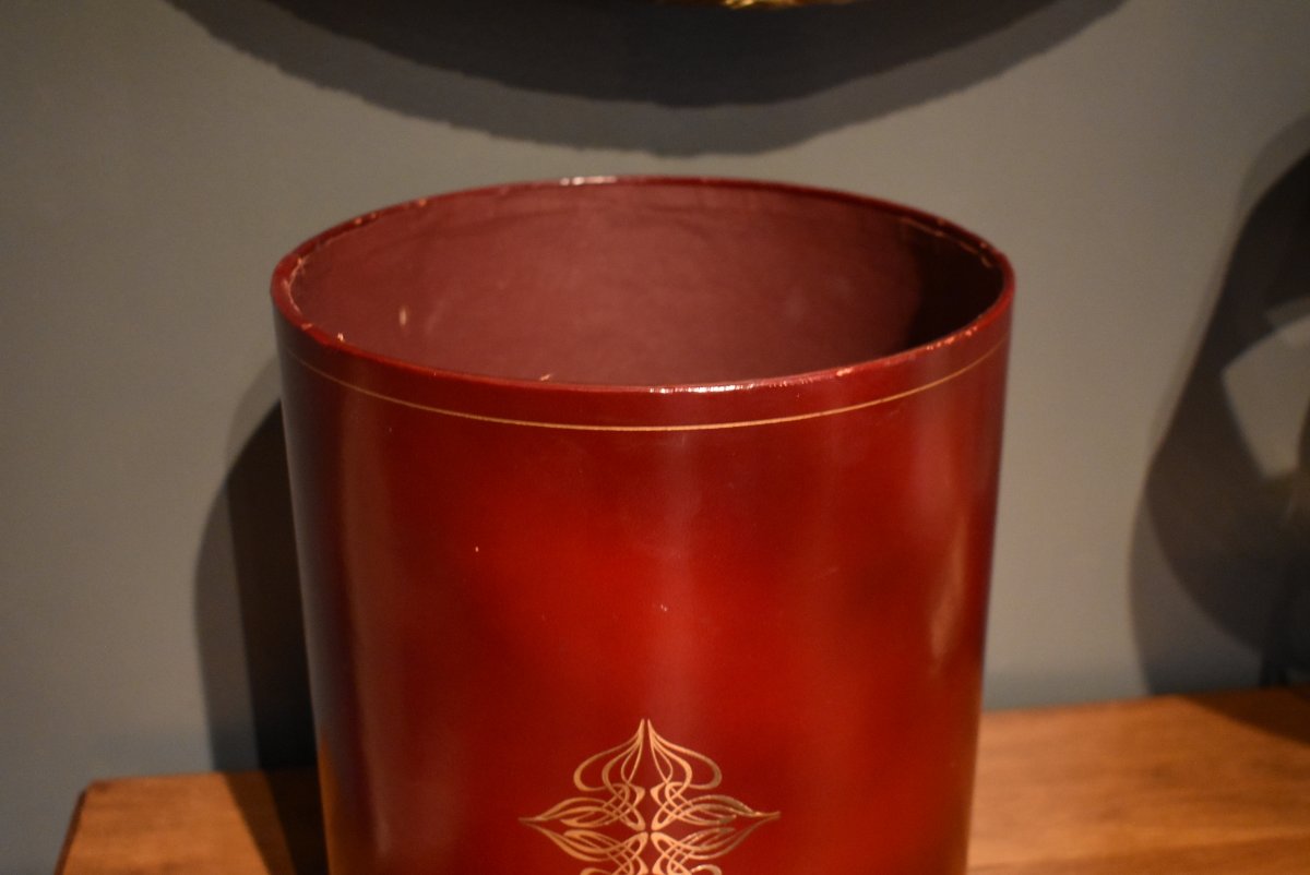 Red Leather Basket-photo-3