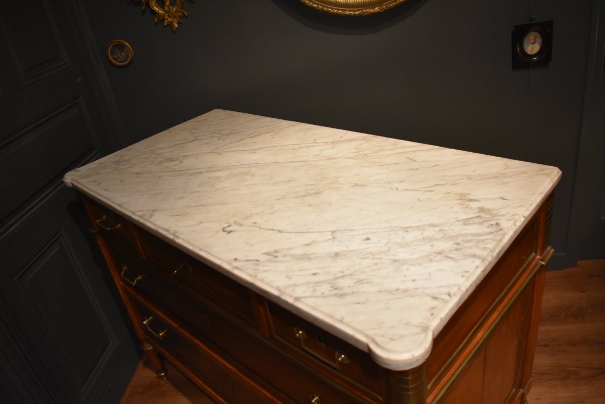 Commode  de style Louis XVI en noyer-photo-3