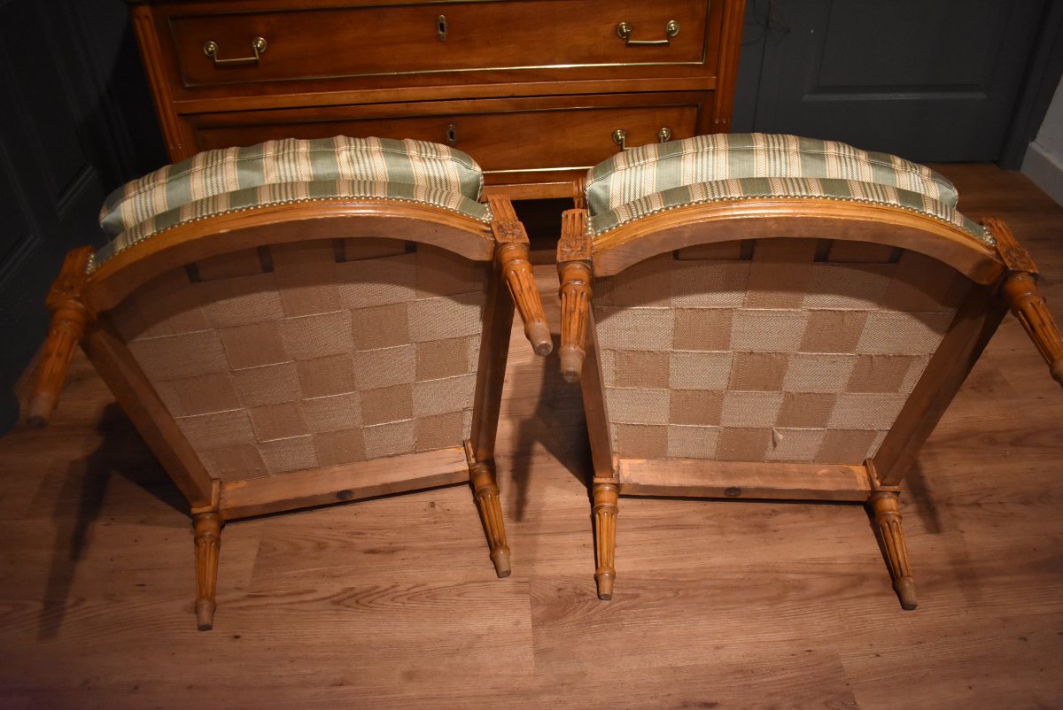 Paire de bergères de style Louis XVI de Mailfert-photo-6