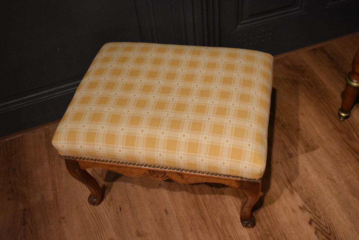 Tabouret en  noyer Louis XV, 18 ième-photo-2