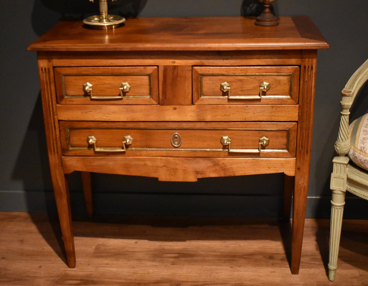 Small Louis XVI-style Chest Of Drawers With A Hopping Top-photo-2