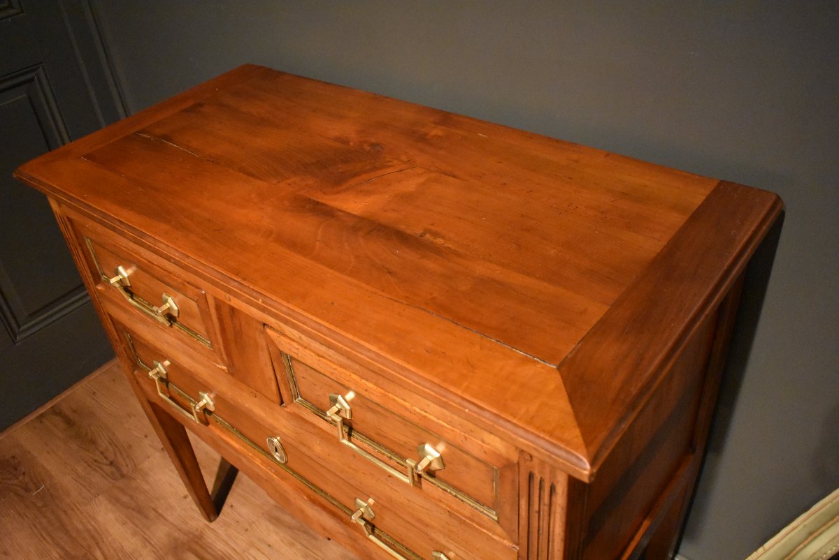 Small Louis XVI-style Chest Of Drawers With A Hopping Top-photo-2