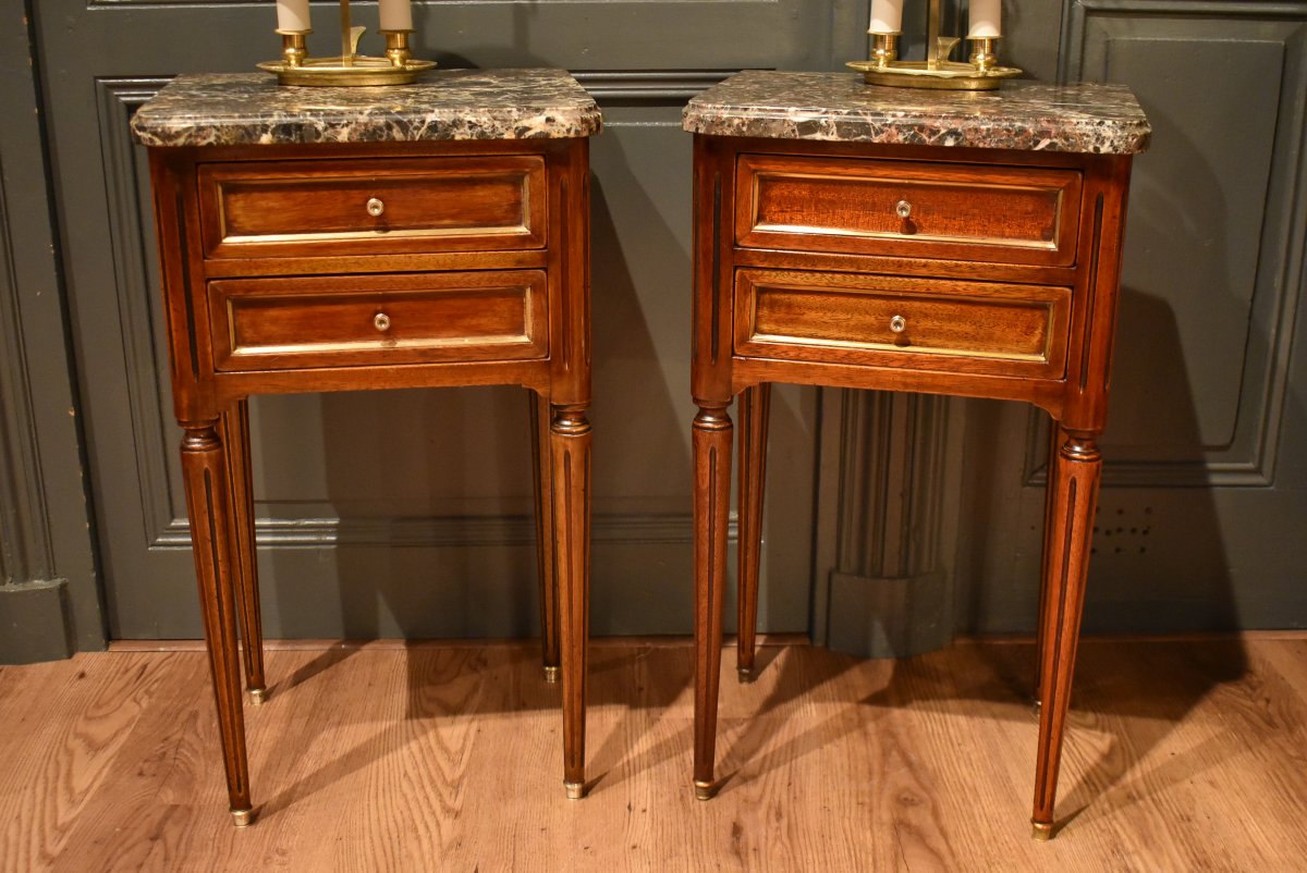 Paire de chevets de style Louis XVI-photo-2