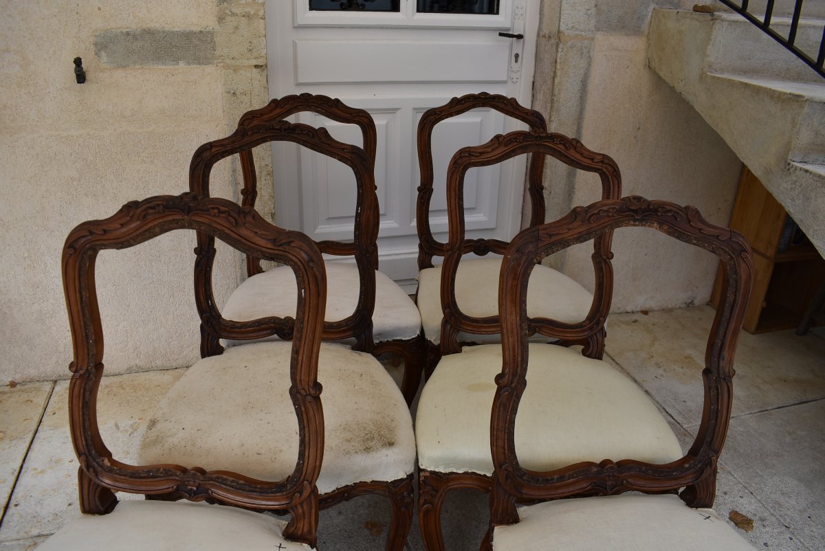 Suite de six chaises de style Louis XV-photo-2