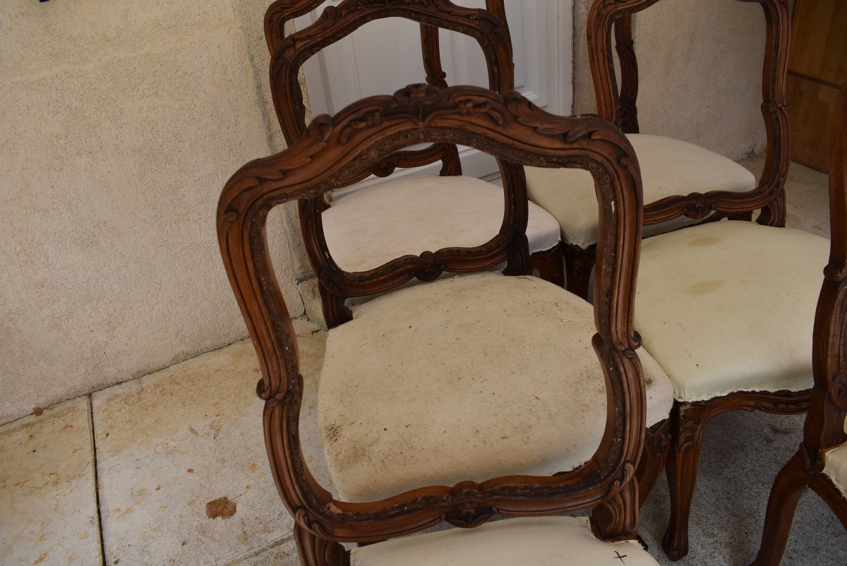 Suite de six chaises de style Louis XV-photo-4