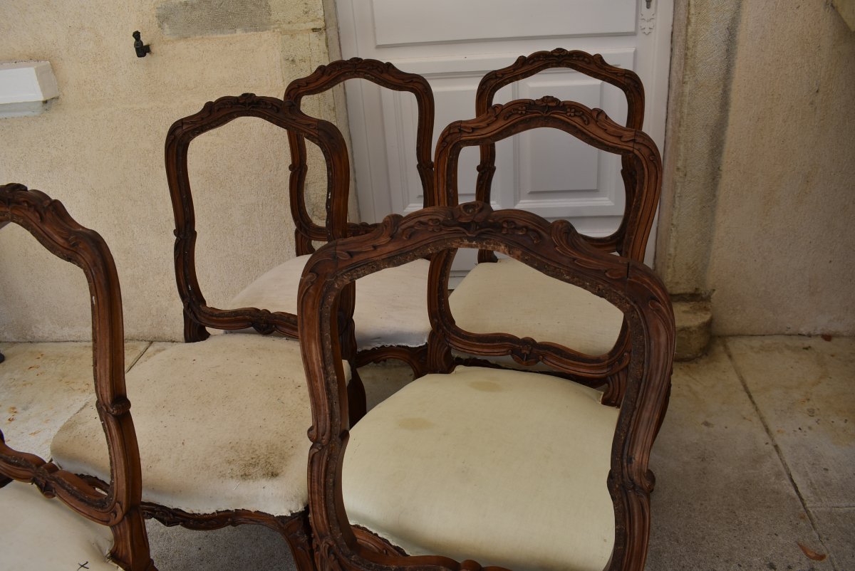 Suite de six chaises de style Louis XV-photo-3