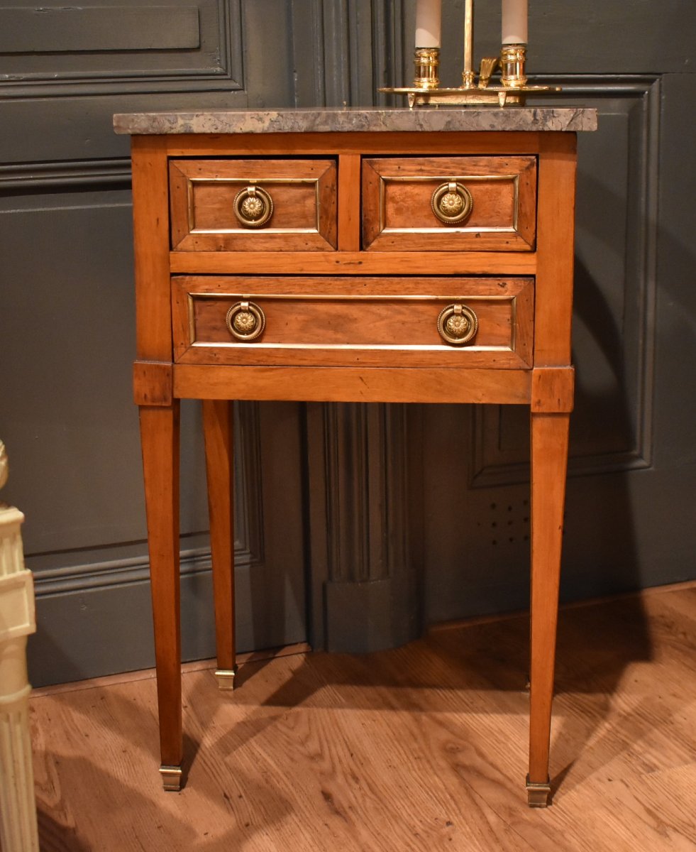 Chevet de style Louis XVI en noyer-photo-2